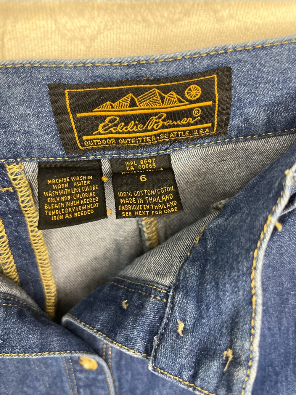 Vintage Eddie Bauer Denim Button-Front Maxi Skirt - Size 6 - Picture 4 of 4